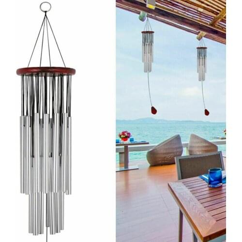 Nordic Creative Wind Chimes Hanging Metal Tube Solid Wood Disc Decoration Wind Chimes Garden Balcony Decoration Wind Chimes