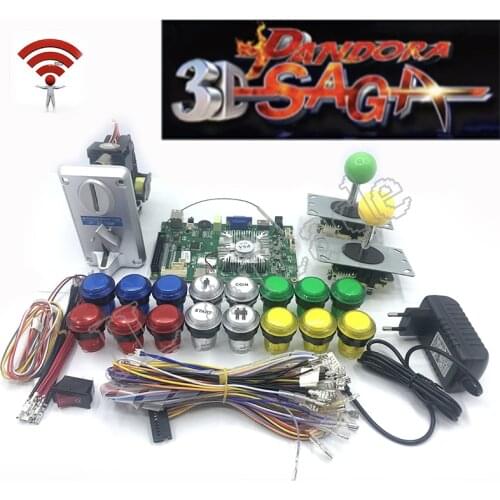 2020 Newest 3D wifi Pandora saga 4188 in 1 Arcade Box Motherboard diy ,copy sanwa joystick and LED button Coin receiver