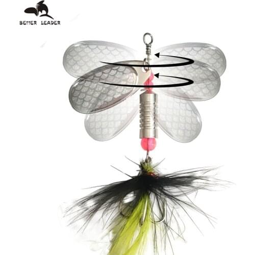 ORJD 1pcs Fishing Lures Wobblers Metal Spoon Spinner Bait Jig Shone Metal Sequin Trout Spoon With Feather Treble Hooks