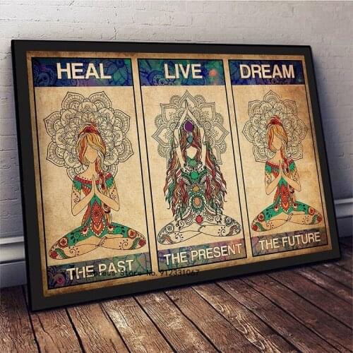 Yoga Poster and Prints Healing Art Canvas Painting Love Yoga On The Wall Art Picture for Living Room Home Decor Cuadros