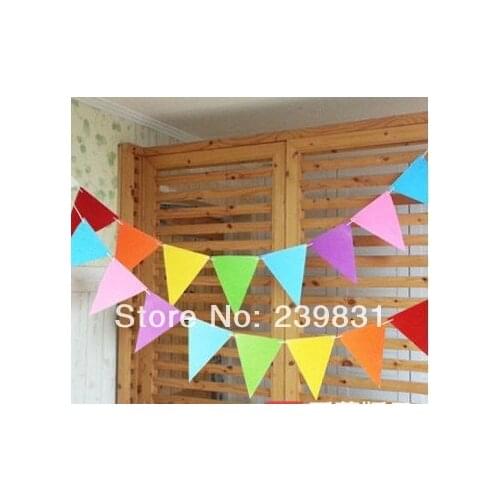 Festive Rainbow Felt Bunting Banner Paper Garland 1.5M- Perfect Birthday and Party Decoration weddings & events