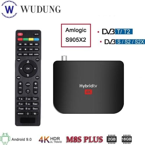 Mecool M8S PLUS DVB 4K Android 9.0 Smart TV Box DVB-T2/T DVB-S2/S Terrestrial Combo Amlogic S905X2 Quad Core WiFi Set Top Box