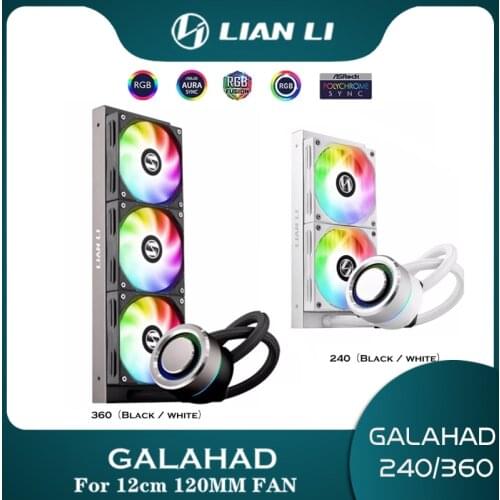 Lian Li Processor Radiator For 12cm 120MM FAN GALAHAD 240/360 Closed-loop AIO LIquid CPU Cooler,Motherboard 5V AURA SYNC