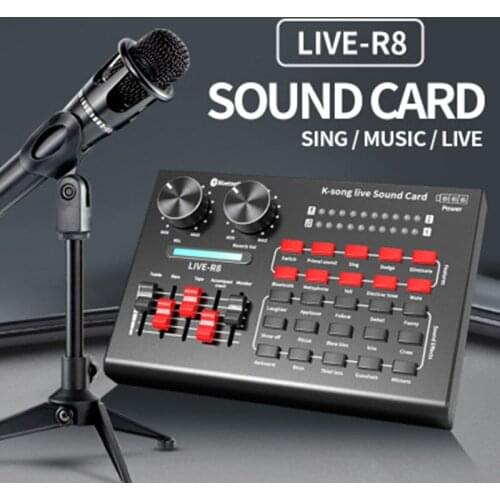 R8 Bluetooth USB External Sound Card BM800 microphone recording microphone For PC Computer