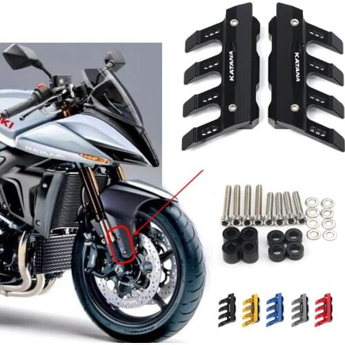 With Logo For Suzuki KATANA kanata Motorcycle CNC Accessories Mudguard Side Protection Block Front Fender Anti-Fall Slider