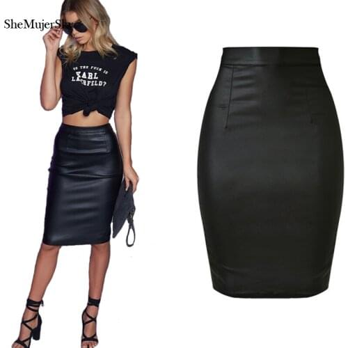 Shemujersky Pencil Skirt Women Skirts 2017 Sexy Hip Package Faldas jupe femme Midi Skirt
