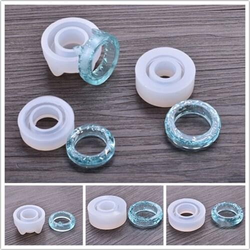 Silicone Molds For Epoxy Resin Cat Ear Round Transparent Crystal Craft DIY Handmade Ring Moulds Jewelry Making Tools 16/17/18mm