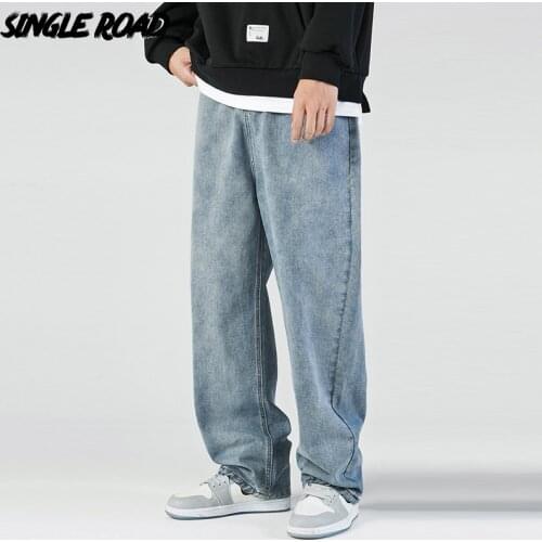 Мужские широкие джинсы Single Road China At AliExpress