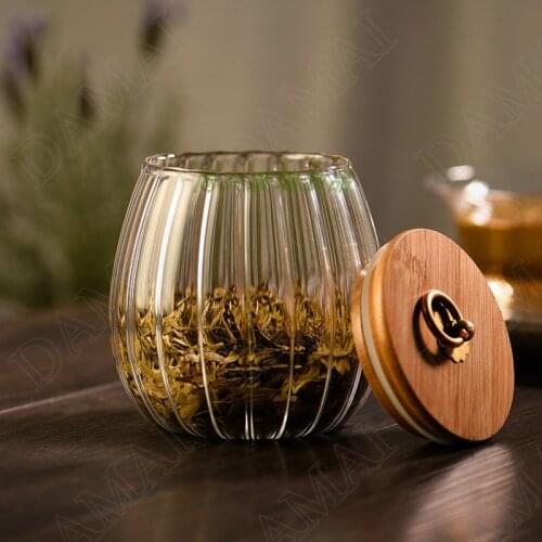 Petal Texture Glass Storage Jar Coffee Table Tea Caddy Cereal Dispenser Transparent Seal Sugar Jars Kitchen Organizer Supplies