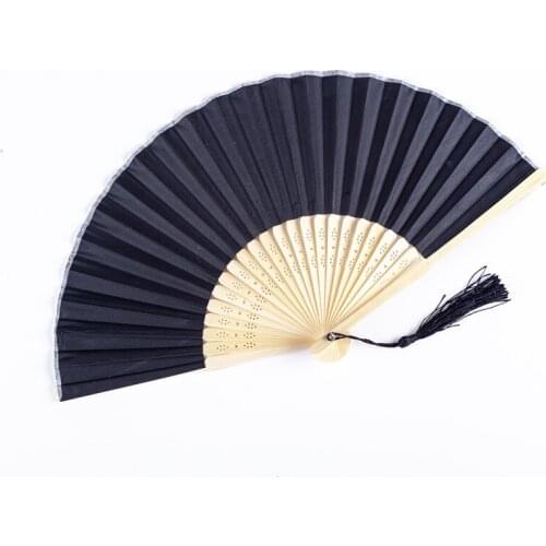 20 Pcs Bamboo Fan Chinese Style White Black DIY Folding Fans Home Decoration Ornaments Art Craft Gift Wedding Party Halloween
