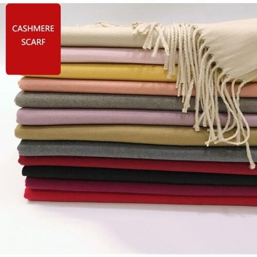 2019 autumn and winter models solid color soft ladies scarf luxury brand imitation cashmere scarf shawl wrapped headscarf