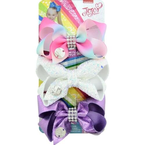 3 Pcs/set Siwa Hair Bows Mermaid Unicorn Rainbow Plaid Print ribbon bow Flower Bow with Hair clip Girls present