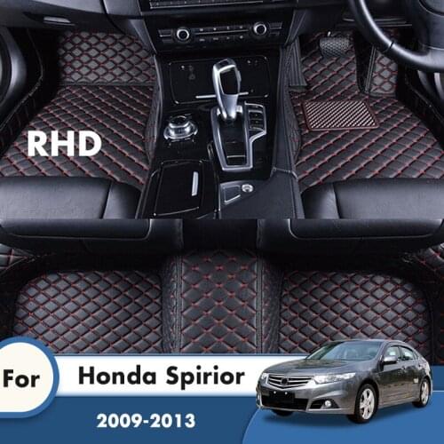 RHD Custom Car Floor Mats For Honda Spirior 2013 2012 2011 2010 2009 Leather Auto Foot Pads Car Styling Decoration Carpet Cover