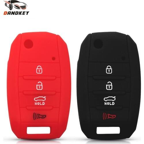 Dandkey 10pcs Silicone Key Case Cover For Kia Sportage Cerato Optima K2 K3 K4 K5 Rio Picanto Soul Sorento Sedona 2016 4 Buttons