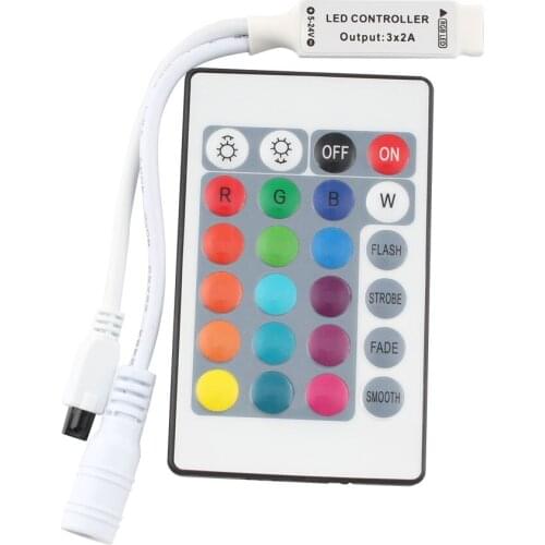 DC 12V Mini 24key Remote Led Strip Controller IR RGB DC 12 V 24 Key Led RGB Controller Dimmer Switch for SMD 3528 5050 5630 3014