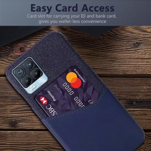 Business Case On The For OPPO Realme 8 Pro Funda Cloth Texture Card Slot Cover For Oppo Realme 6 7 Pro Realme8 5G Capa Shell