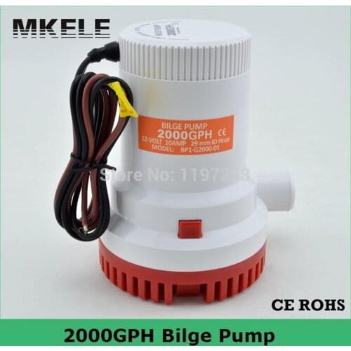 12V 2000gph Bilge Pump Ship DC Submersible Marine Boat Electric Bilge Water Pump 24V