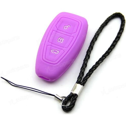 Purple Silicone Case Cover Fit For Fit Ford Fiesta CMax Titanium Mendeo Remote Smart Key