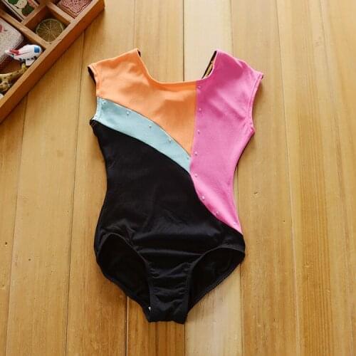 Leotards gymnastics colorful tank leotard for girls rhinestone tank gymnastic leotard