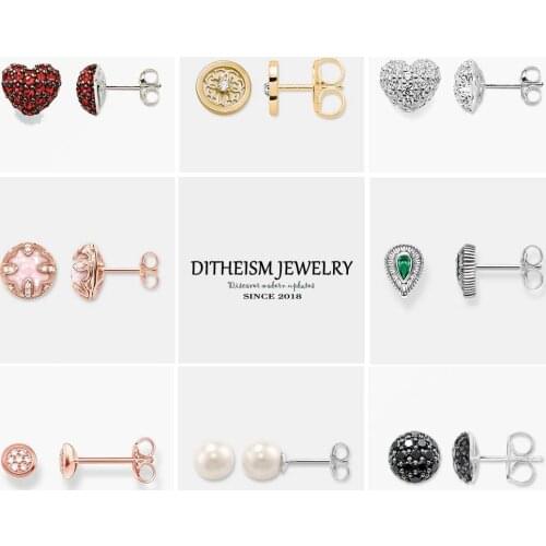 Ornament Round Flower Stud Earrings, 2018 New Gold Color Fashion Jewelry Trendy 925 Sterling Silver Gift For Women Lover