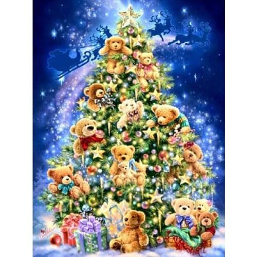 Diy 3D Diamond Painting Christmas Tree Gift Diamond Embroidery Cross Stitch Square Drill Mosaic Kit Knitting Needles Decoration