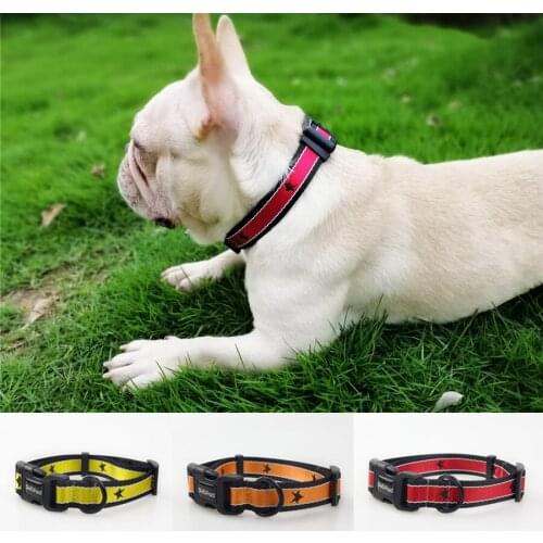 New Nylon Pet Dog Collar with Buckle Star pattern Puppy Adjustable Collars for Dogs Small Medium Large Pet traction rope