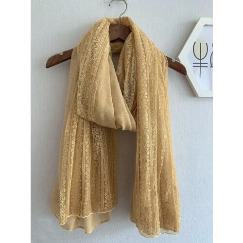 2020 New Plain Lace Scarf Shawls Women Beautiful Long Cotton Beach Hijab Muffler Wrap 10 Color Free Shipping