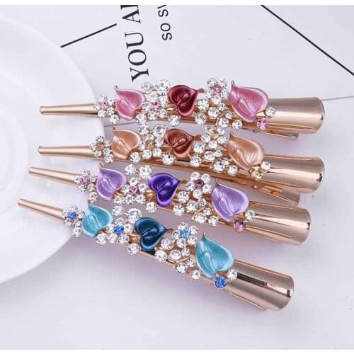 New Gorgeous Shiny Crystal Zircon Hairpin Sweet Lady Hairpin Duck Beak Hairpin High Quality Flower Tree Branch Hairpin Wholesale