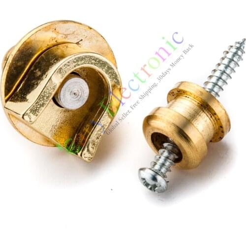 Wholesale and retail 20pc Electronic Guitar Strap Lock Set Gold Pair Quick Release End Pin audio amp free shipping