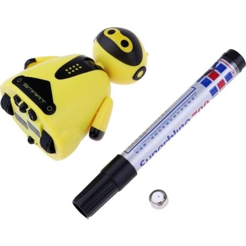 Plastic Automatic Induction Robot Inductive Route Educational Toys Robot Yellow