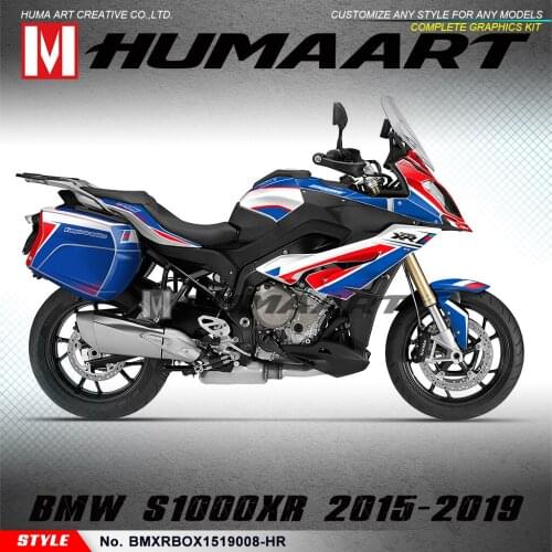 HUMAART Custom Sticker Design Sports Decal Full Graphics Kit for S1000XR S 1000 XR 2015 2016 2017 2018 2019, Blue Red