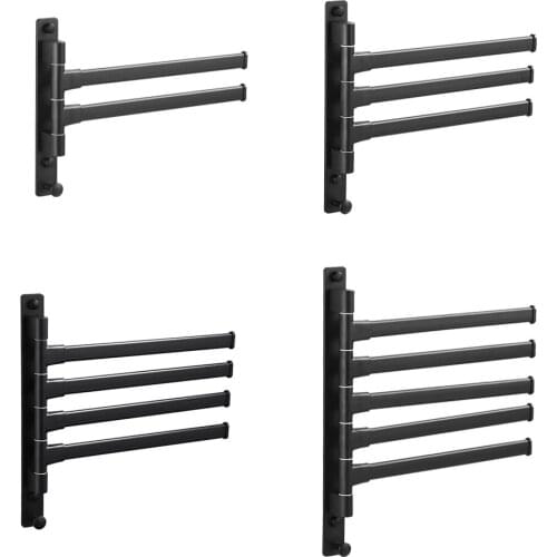 Aluminium Alloy Swivel Wall Mount Hand Towel Rack Bar Hanger Self Adhesive Home Offce Kitchen Bedroom