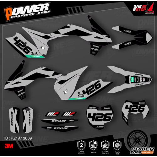 PowerZone Custom Team Graphics Backgrounds Decals 3M Stickers Kit For KTM SX SXF MX 13-15 EXC XCW Enduro 14-16 125 to 500cc 09