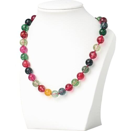 Size For 10mm Crystal Tourmaline Making Design Elegant Necklace 18inch For Pretty Girls Female H422