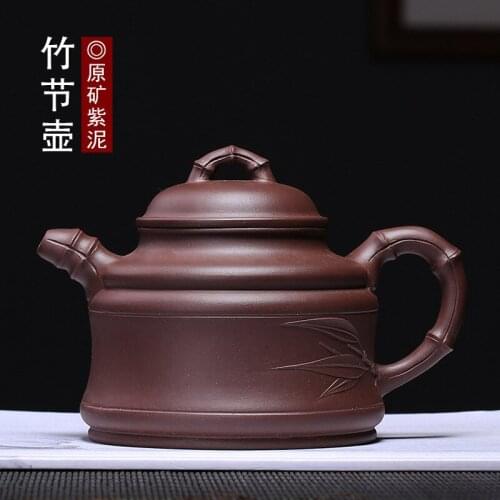 Goods are recommended agent ore famous Fan Yujun bamboo purple clay pot full pot of a generation of delivery by hand