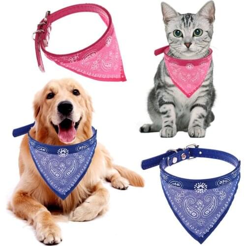 Pet Scarf Adjustable Dog Cat Neck Bandana Collar Puppy Cloth Neckerchief Accessories for Small Dogs Cats Pet Supplies