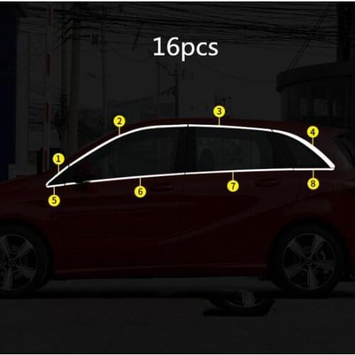 Car styling stainless steel window trim window garnish pillar cover trim fit for mercedes benz B CLASS 2015 2016 2017 2018