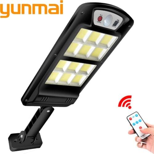 Super bright 240 LED solar remote control wall light street light motion sensor built-in long battery life outdoor sunlight