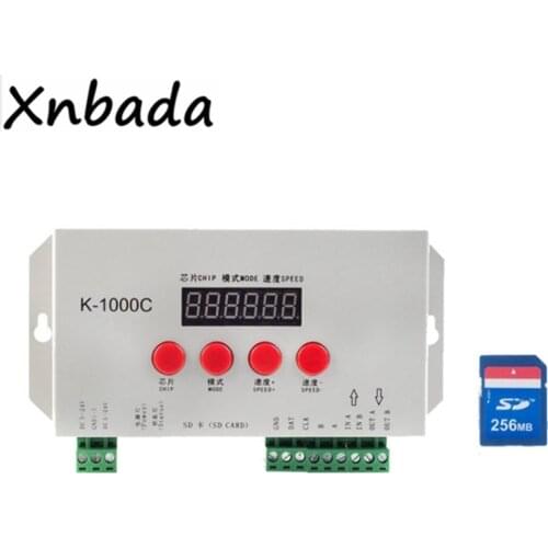 K-1000C(T-1000S Updated) LED 2048 Pixels Program Controller For WS2812B WS2811 APA102 SK6812 Led Strip Light Tape DC5-24V