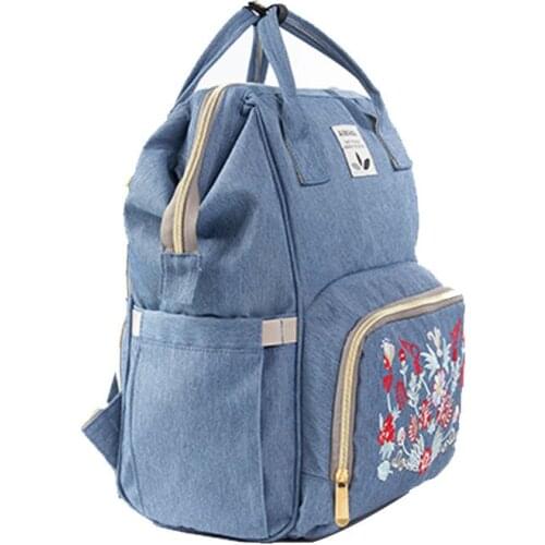 Large capacity jeans blue diaper bags