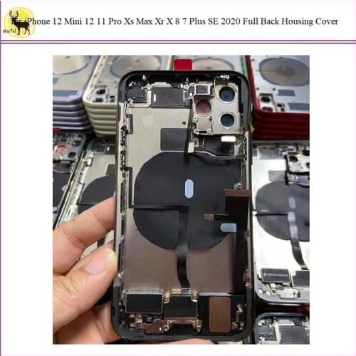 1Pc for iphone 11 Pro Rear housing Full assembly Back Door Glass Battery Cover Middle Frame Chassis with Flex for iPhone 11