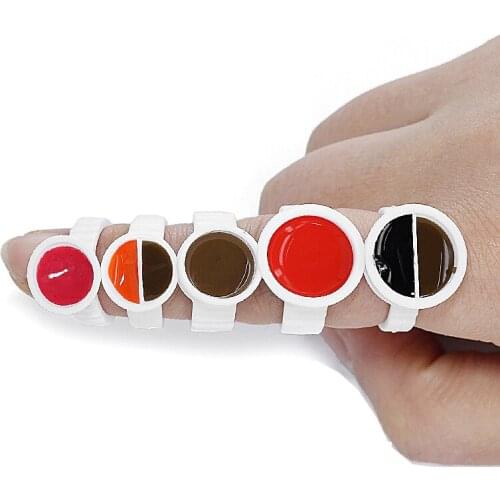 1000pcs plastic permanent makeup tattoo ring ink cups had separator or not, S.M.L size Tattoo Pigments Holder Rings cup
