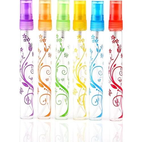 6pcs/lot 10ml Clear Glass Mini Travel Women Perfume Bottle Refillable Spray Makeup