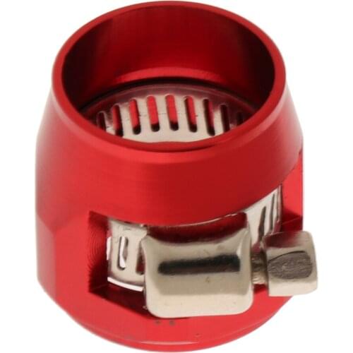 AN10 Hose End Anodized Finish Fuel Oil Water Line Clip Clamp Fitting Red