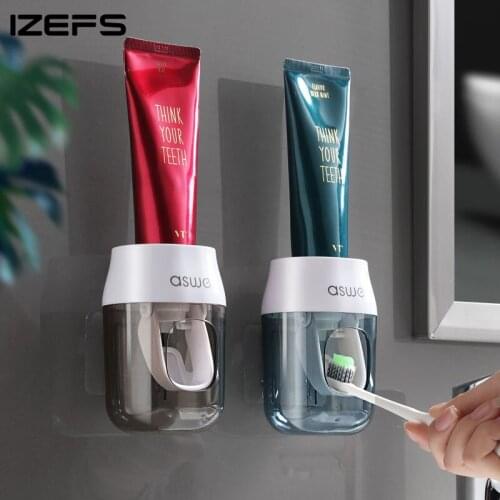 IZEFS NEW Automatic Toothpaste Dispenser Wall Mount Toothpaste Squeezer For Restroom Home Toilet Waterproof Bathroom Accessories