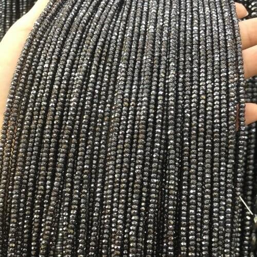 LE SKY Beads Natural Stone Bead Hematite 2X3 2x4 3x6 3x8mm Partial Loose Bead Jewelry Making Necklace DIY Bracelet