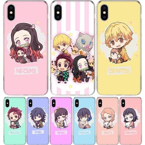 Demon Slayer Kimetsu No Yaiba Cute Cover Phone Case For Iphone 11 12 Mini Pro 7 6 X 8 6S Plus XS MAX + XR 5S SE 10 9 Art TPU Coq
