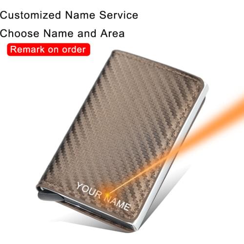 DIENQI Rfid Credit Card Holder Carbon Fiber Men Women Bank ID Cardholder Case Pouch Metal Magsafe Hardware Minimalist Wallets