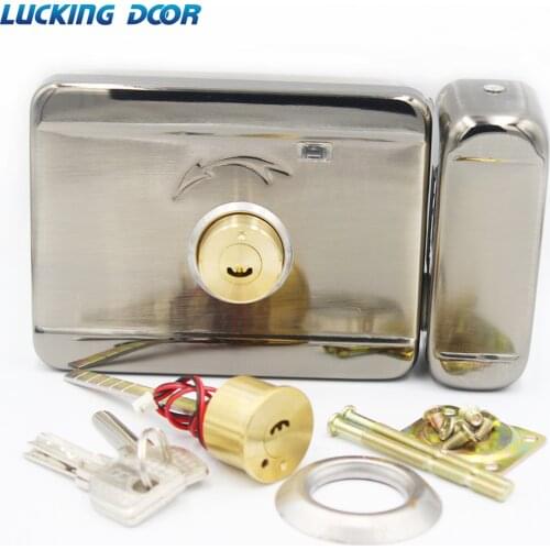 DC12V Entry Electronic Door Lock Anti-theft Electric Rim Lock Metal Door Gate electric lock smart door lock