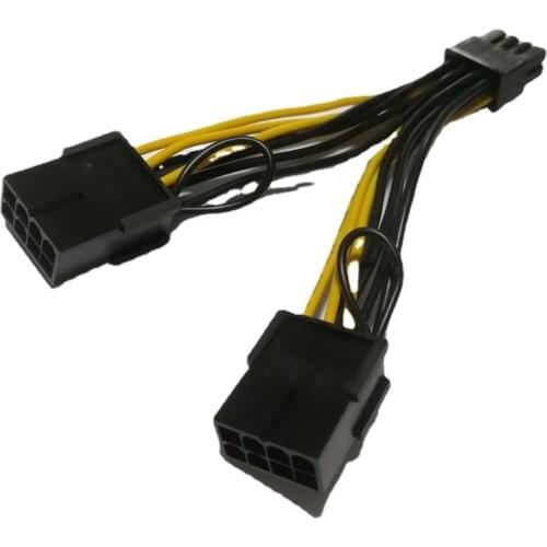 PCI-E Graphics Video Card 8Pin male to Dual 2-port Female Power Cable Cord 18AWG Wire For Nvidia Tesla K80 M40 M60 P40 P100 GPU